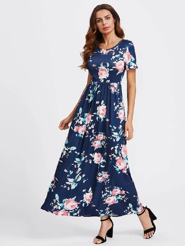 Flower Print Maxi Dress