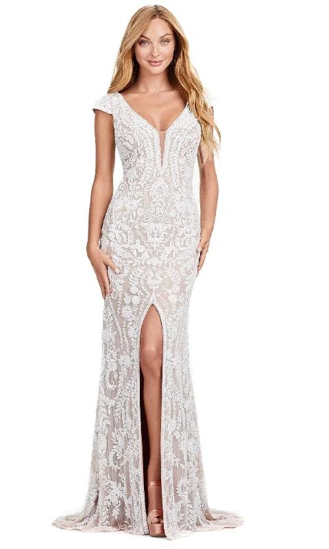 Ashley Lauren 11497 - Beaded Plunging Evening Gown